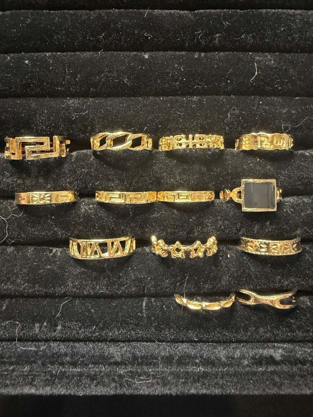 Assorted Gold-Tone Stackable Finger Knuckle Joint Midi Ring Set